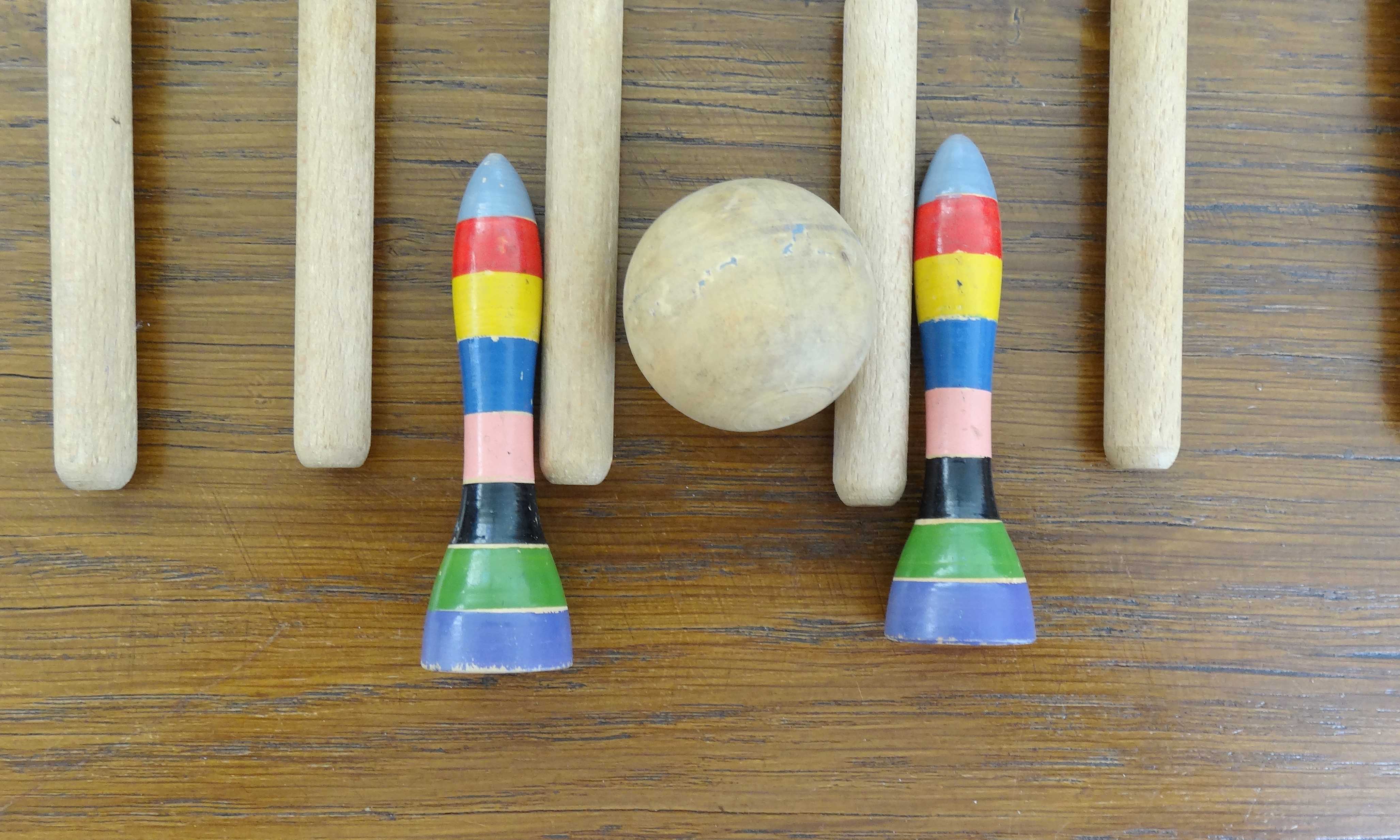 Croquet de salon en bois 8 personnes vintage