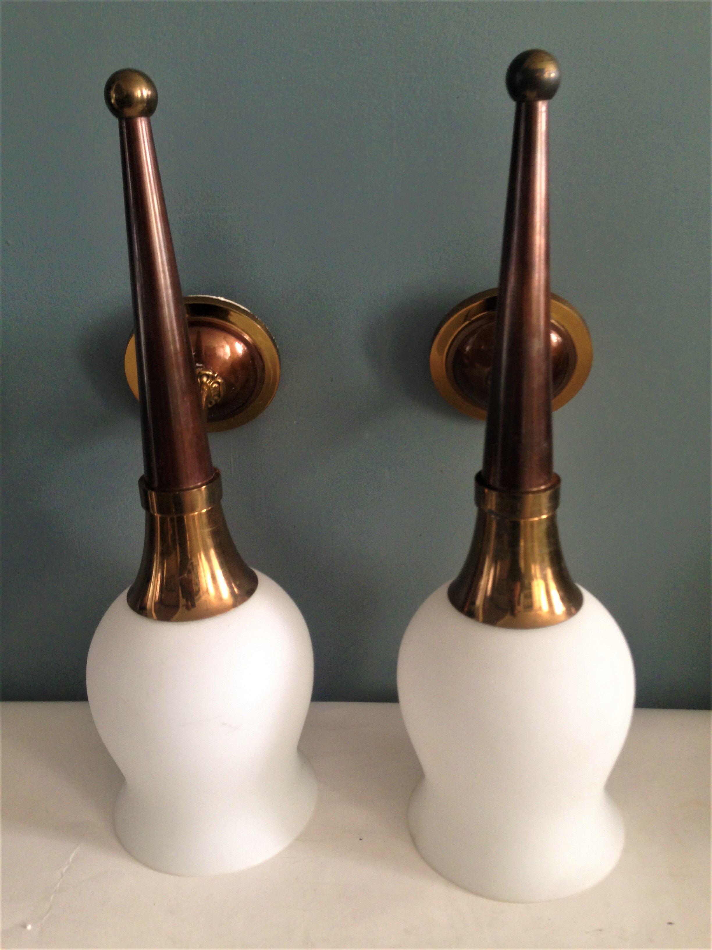 Pair of torch wall lamps