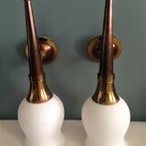 Pair of torch wall lamps
