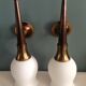 Pair of torch wall lamps