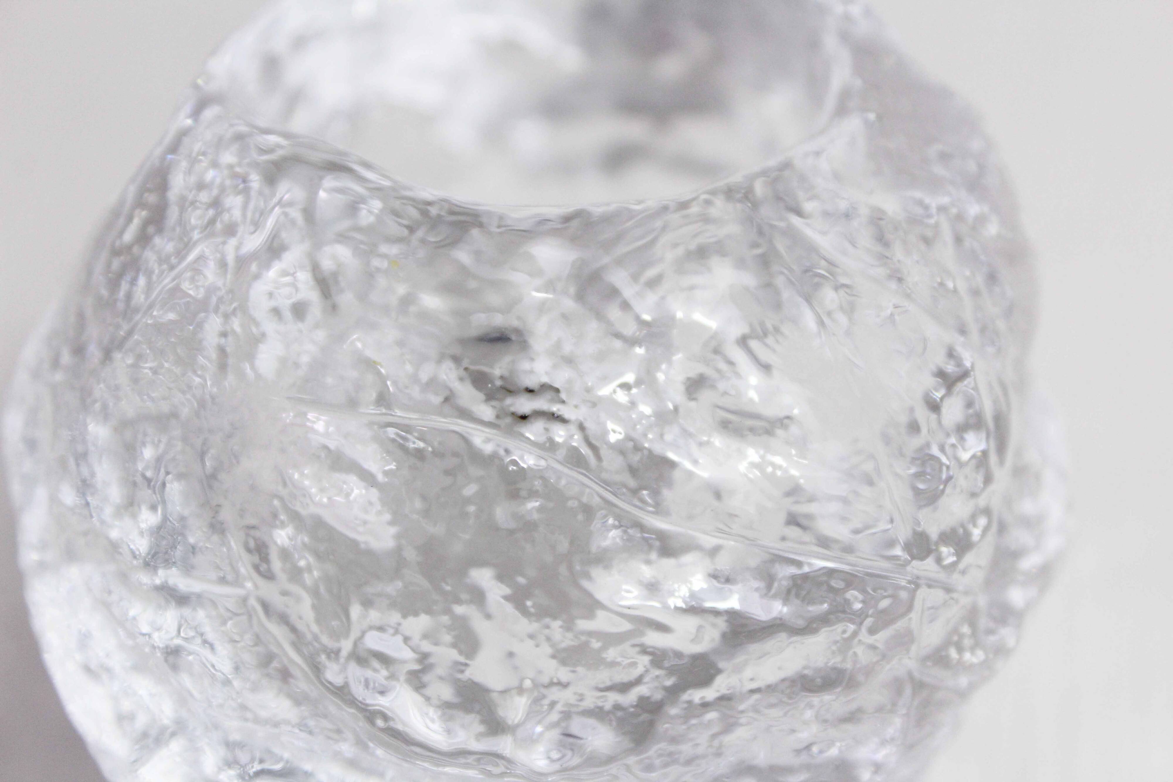 Glass "snowball" tealight candle holder