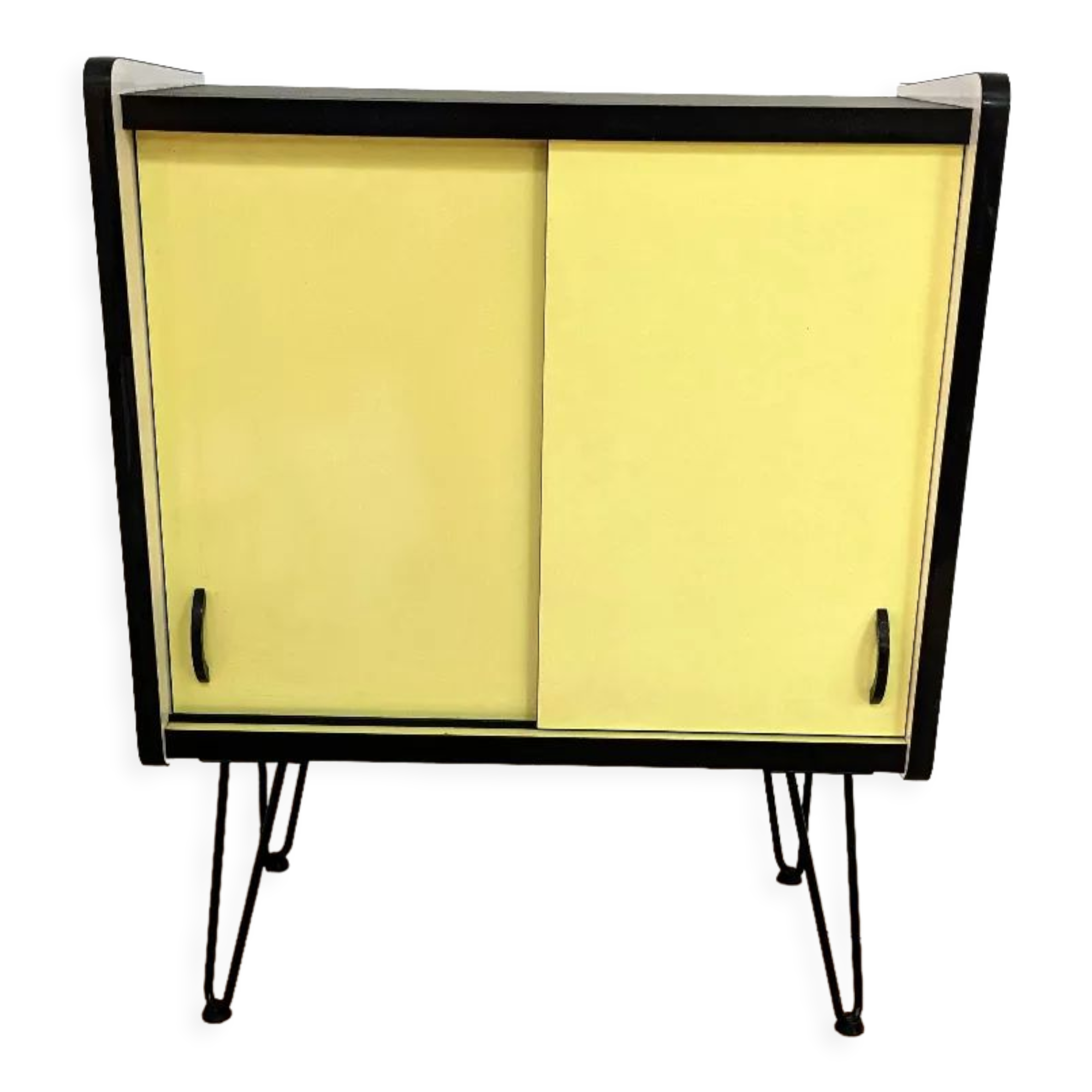 Buffet vintage en formica jaune