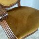Paire de fauteuils médaillon en bois et velours