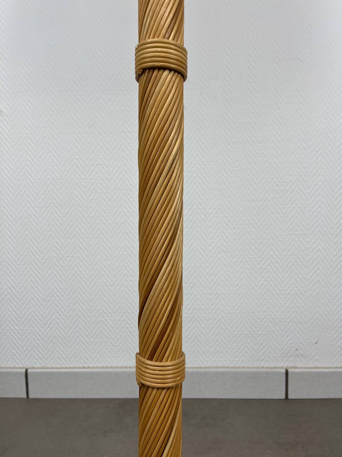 1970s rattan floor lamp