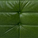 Togo lounge chair in forest green leather attributed to Michel Ducaroy for Ligne Roset