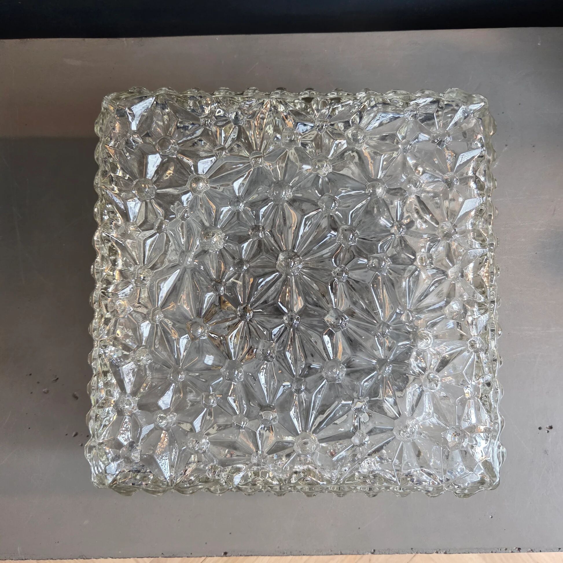 Moulded glass ceiling light