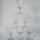 Set of 6 mismatched 19th century wine glasses