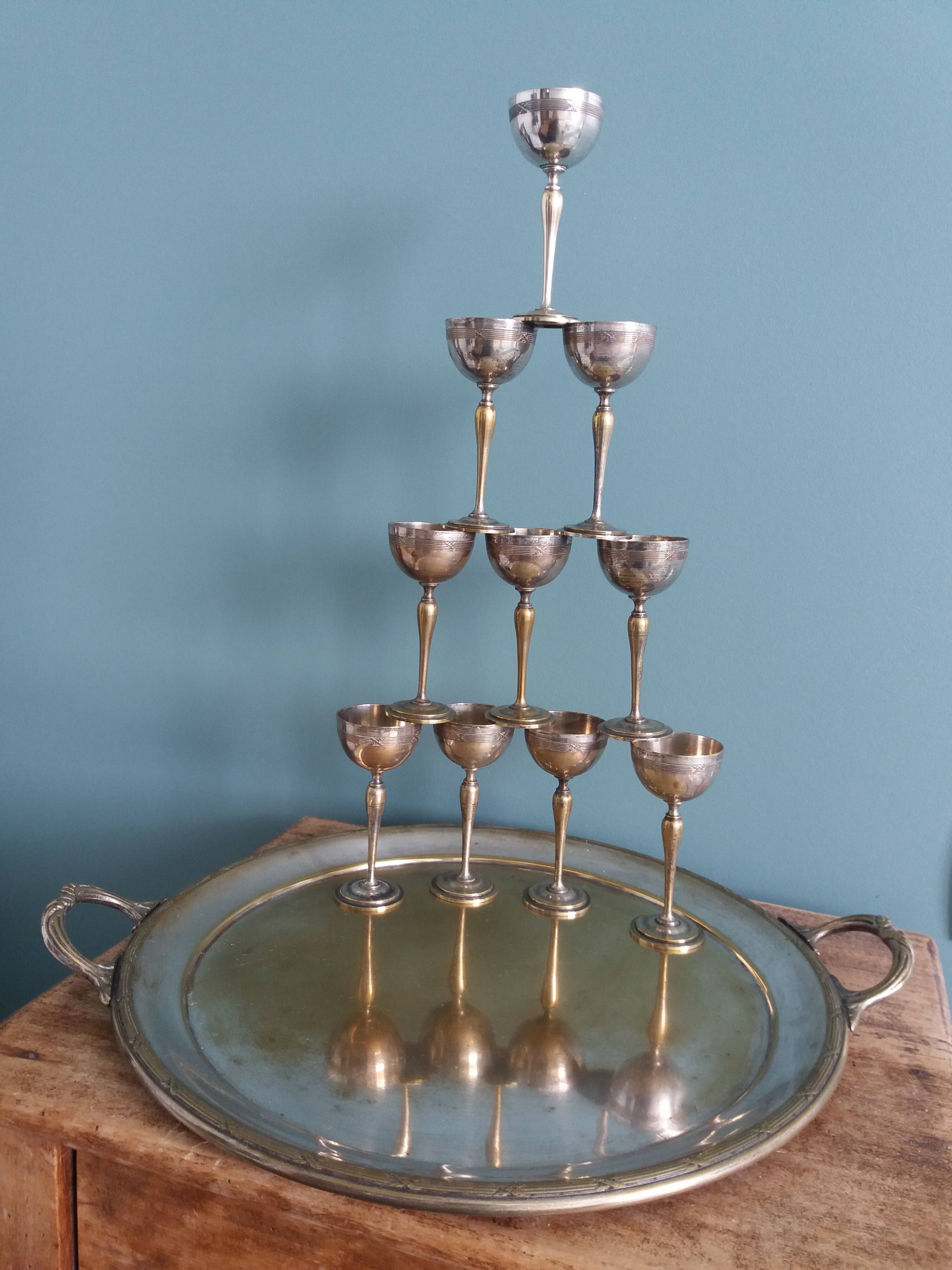 Silver-plated liqueur set