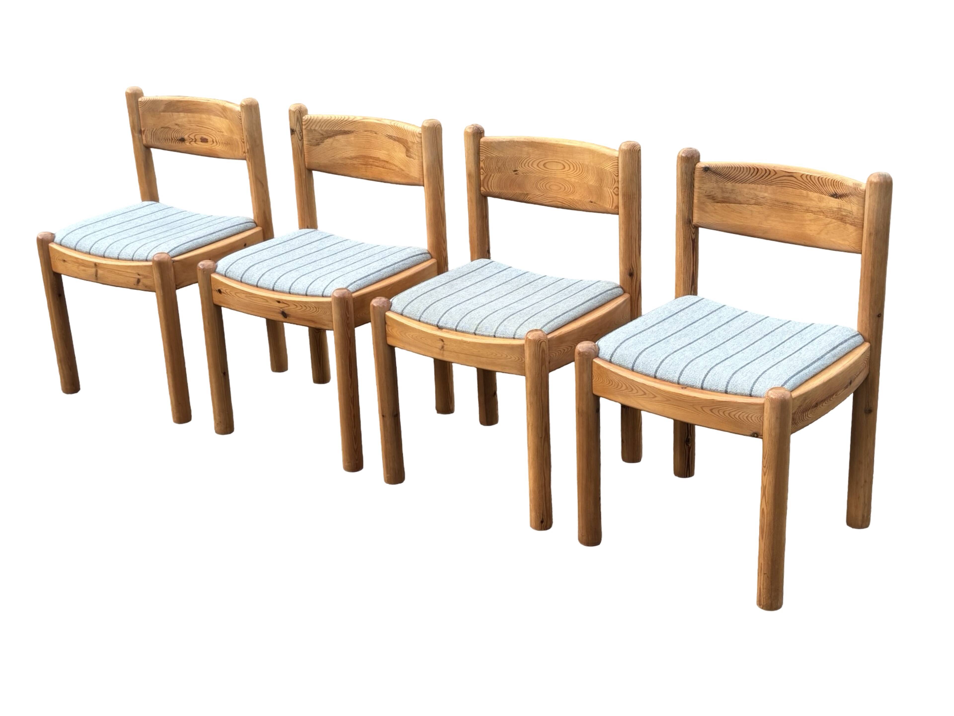 Vintage set of four Pinewood dining chairs Denmark