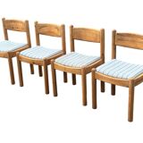 Vintage set of four Pinewood dining chairs Denmark