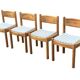 Vintage set of four Pinewood dining chairs Denmark