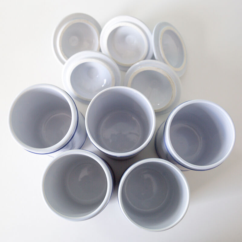 5 pots ceramic pharmacy ceramic earthenware of Longchamp