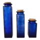 Trio de bocaux en verre bleu cobalt