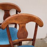 Set of 6 directoire style velvet chairs