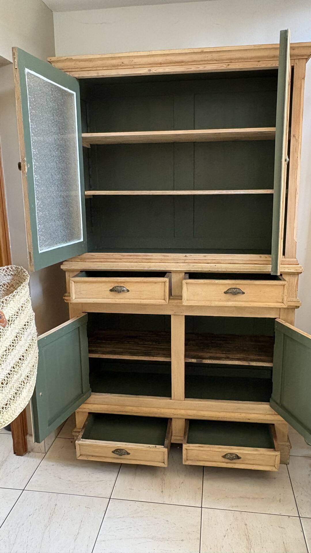 Solid wood display cabinet