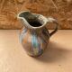 Antique art nouveau vintage blue brown flamed stoneware pitcher
