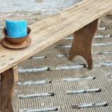 Vintage wooden bench, side table