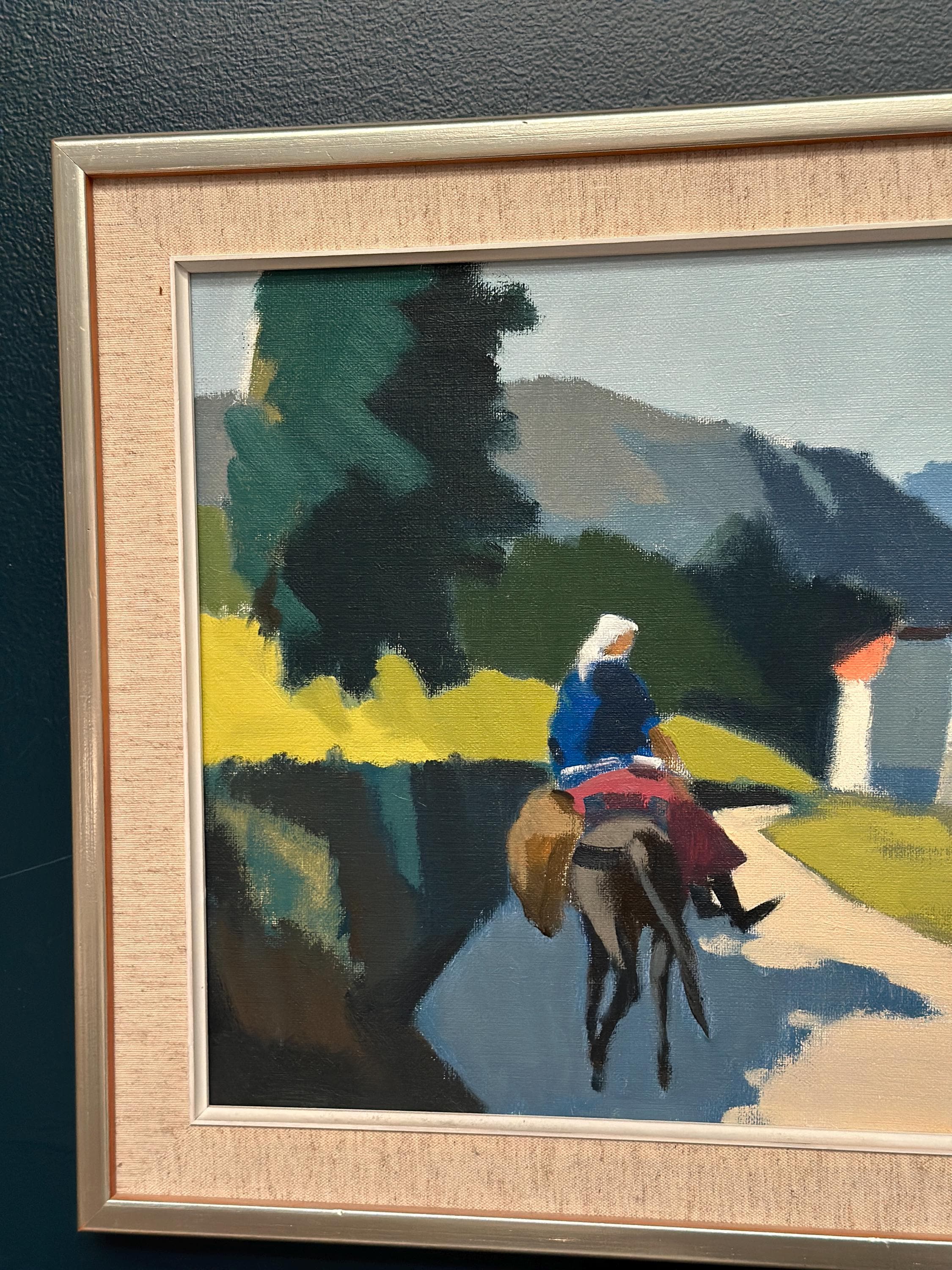 Swedish Oil on Canvas – “Riders on the Road, Crete by Stig Wernheden
