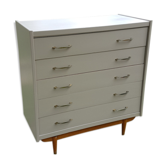 Commode vintage beige rosé bois