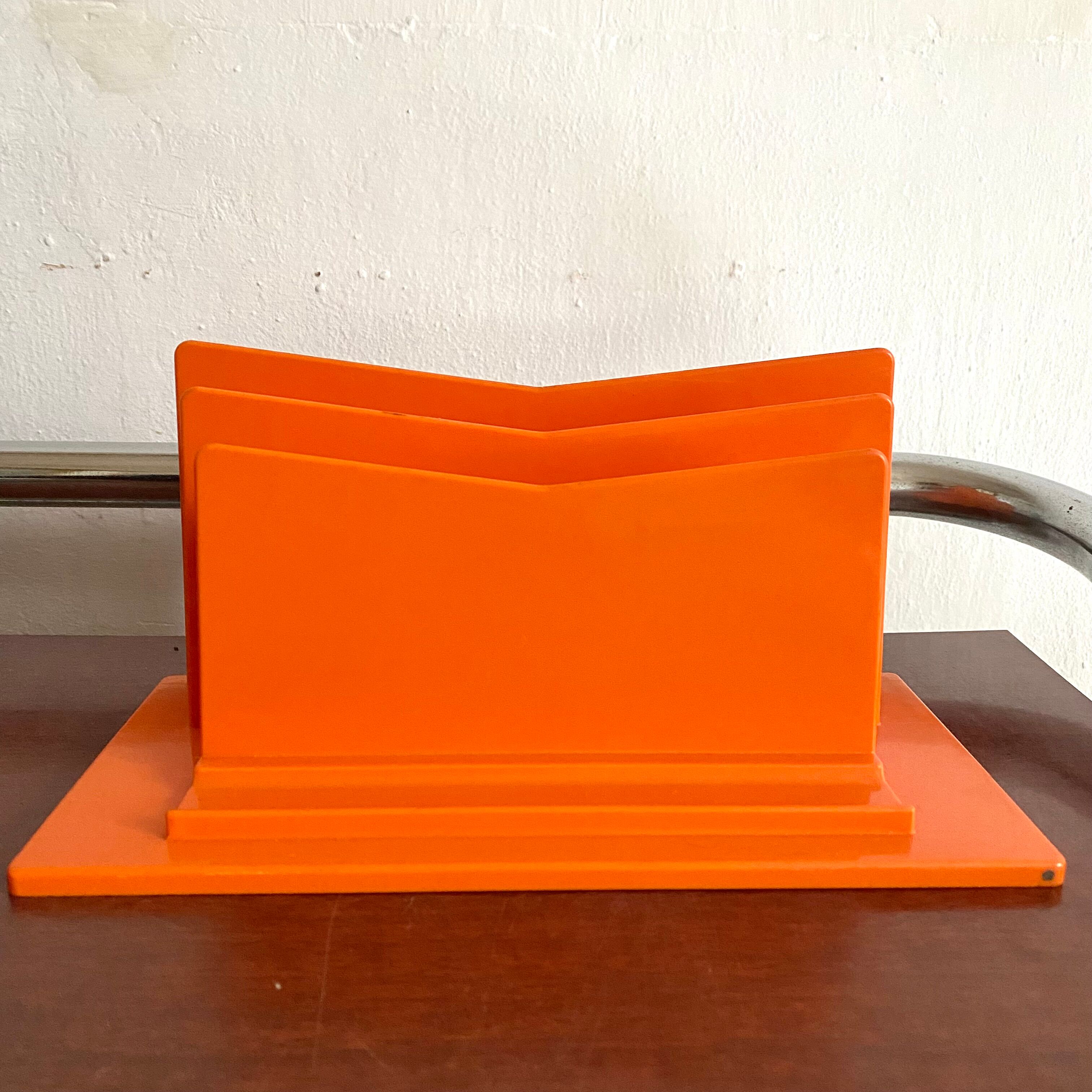 Vintage orange letterholder 70s