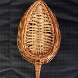 Small tray has rattan handle