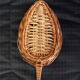 Small tray has rattan handle