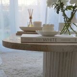 Athena irregular coffee table in natural travertine