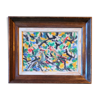 Old vintage painting signed Marcel Burtin 50s