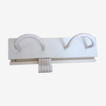 Wall coat rack 2 pads Kartell design vintage plastic white