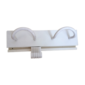 Wall coat rack 2 pads Kartell design vintage plastic white