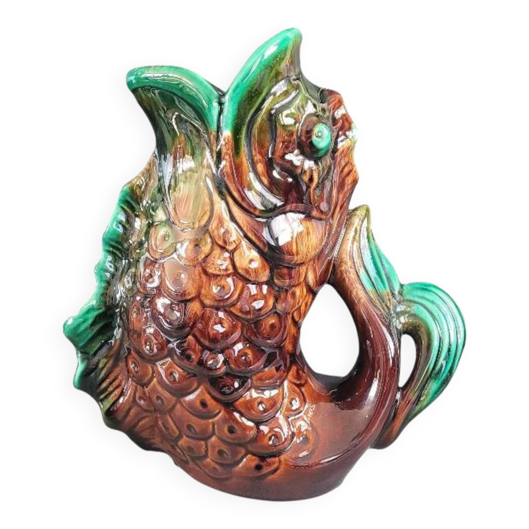 Old ceramic fish jug