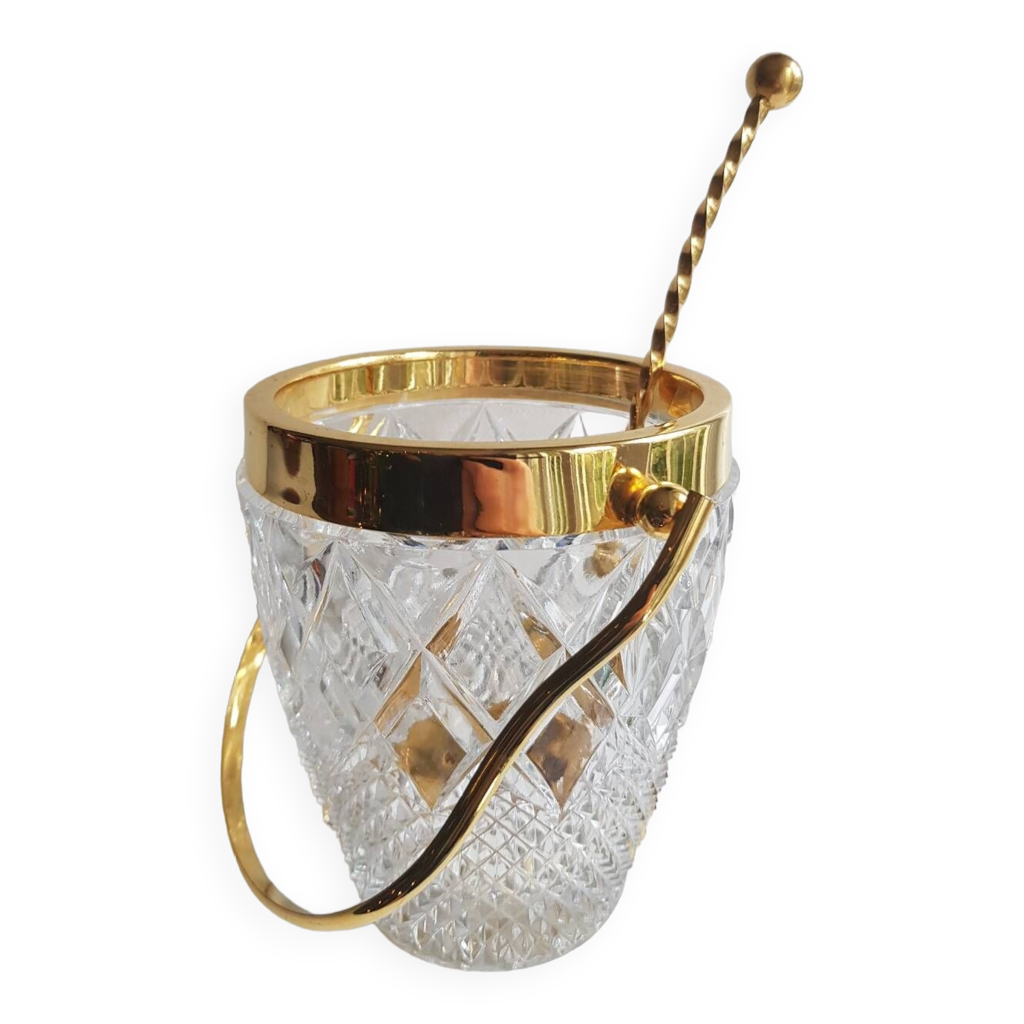 Seau à Glace Vintage En Cristal Taillé - Transparent - Occasion