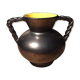 Iridescent black and yellow ceramic vase