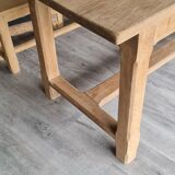 Large farmhouse table in raw solid oak