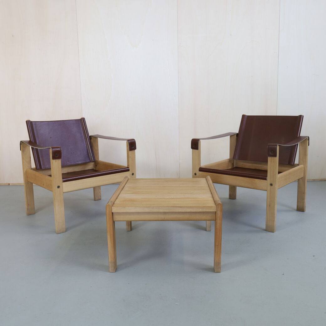 Vintage Lounge Set Leather Escriba Brazil