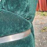 Fauteuil en velours vert "spage age" par Beka, 1970