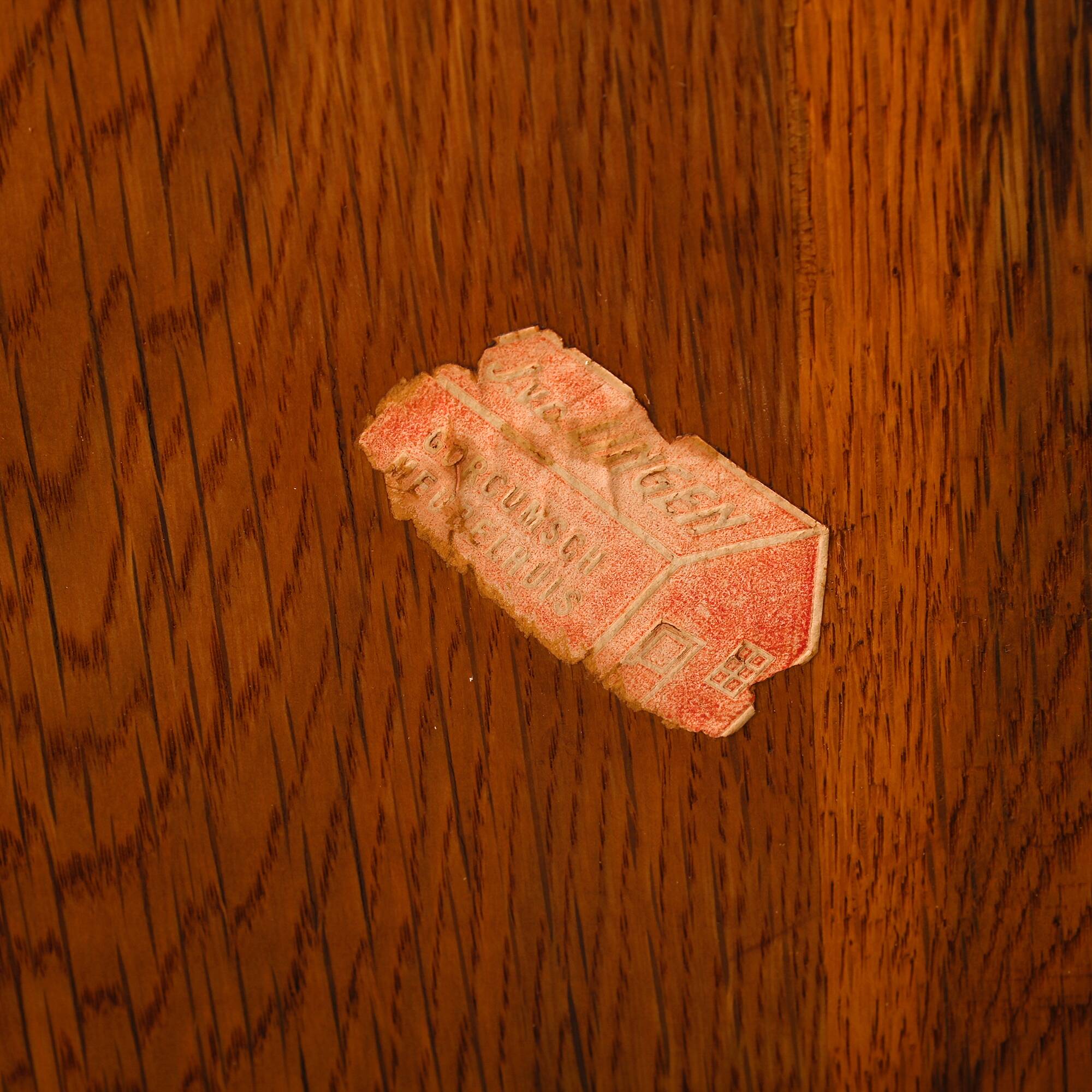 Dutch Art Deco Amsterdam School side table in solid oak, 1930s