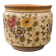 Large Italian Hand-Painted Ceramic Jardinière with Floral and Grape Motifs,
