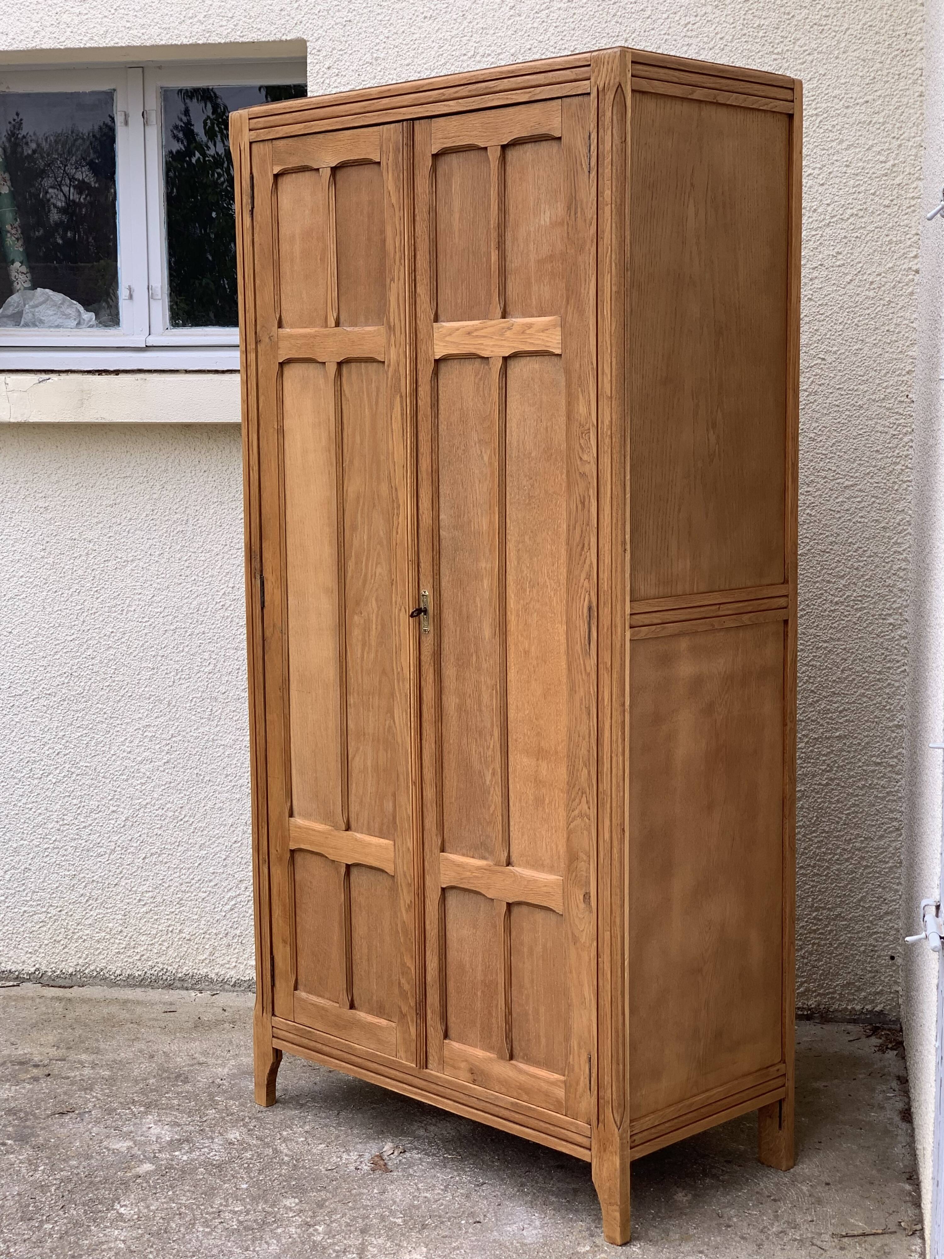 Parisian wardrobe paneled 1930 raw wood