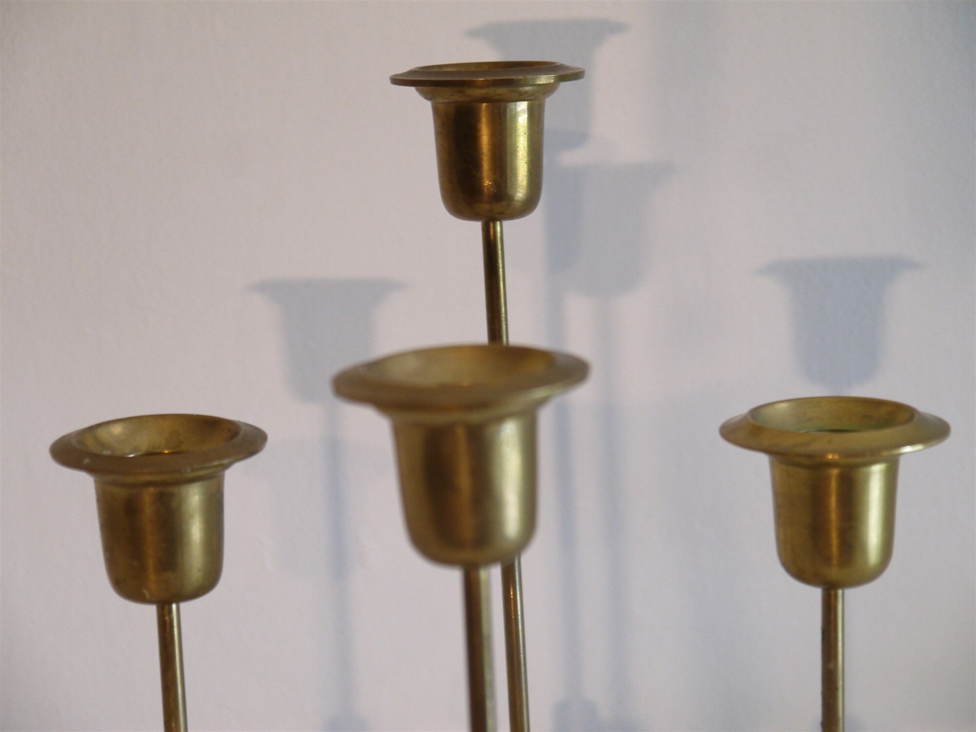 Batch of 4 vintage scandinavian brass candlesticks