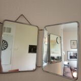 Triptyque de barbier avec miroir grossissant 24x19cm