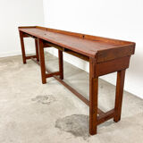 Large industrial wooden console table