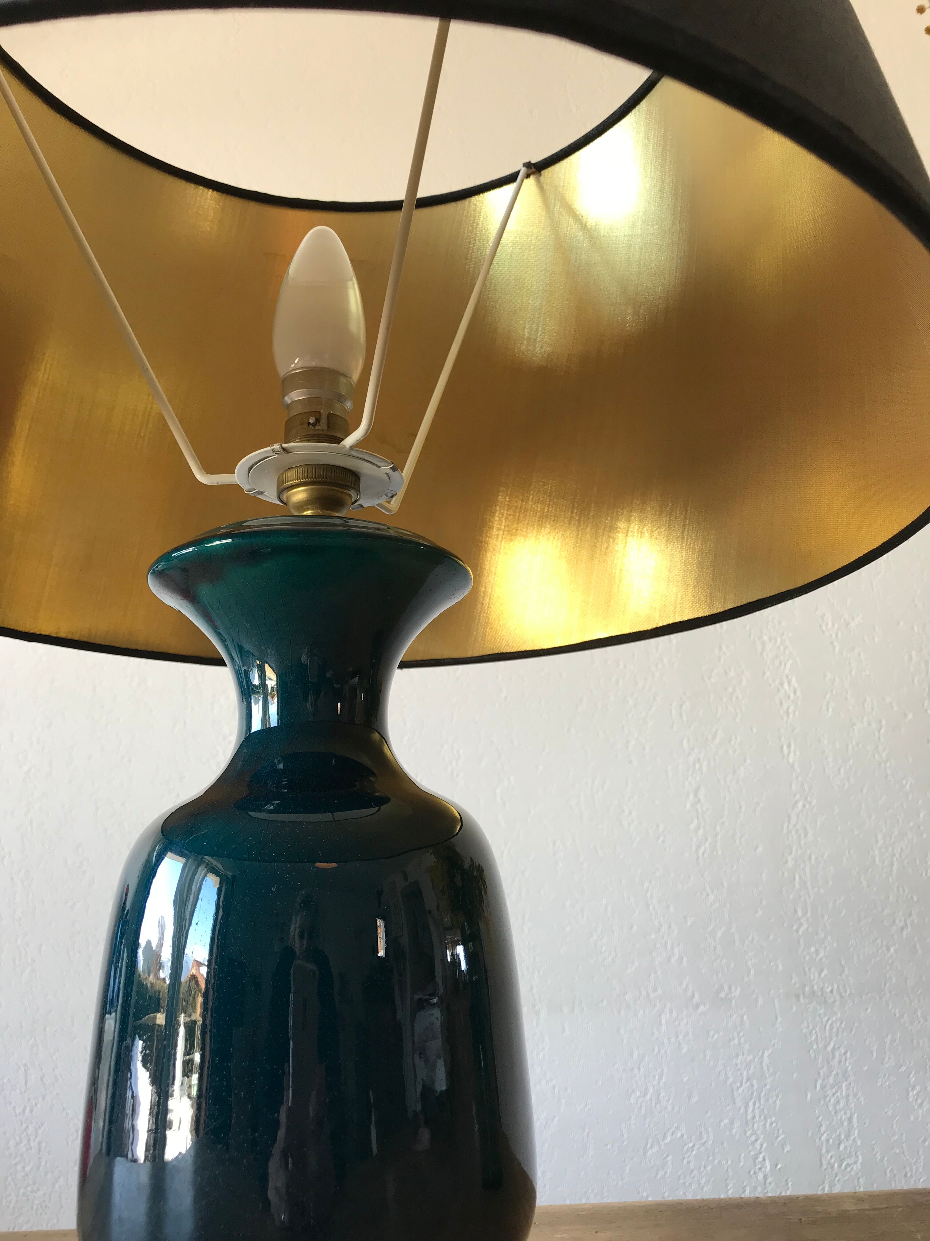 Lampe céramique bleu