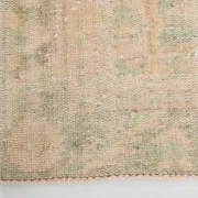 Vintage Peach & Green Turkish Rug, Handmade Neutral Rustic Carpet, 168x274