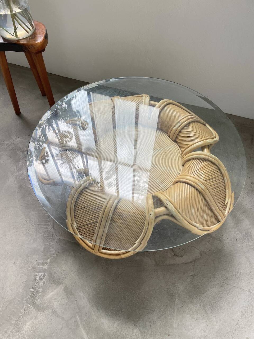 Vivai del sud “flower” rattan coffee table