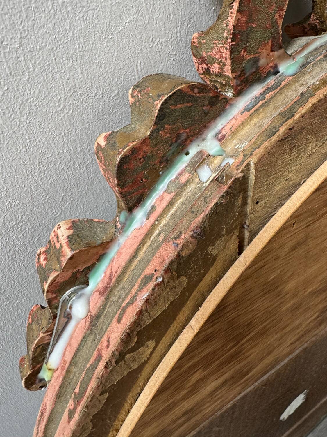 Antique Louis XVI oval knot mirror