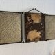 Vintage 1930s triptych barber mirror in ivory faux leather Art Deco - 27 x