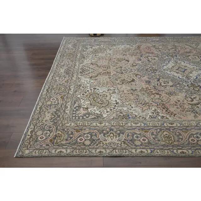 1960s Vintage Persian Handmade Wool Orange Area Rug 280x381