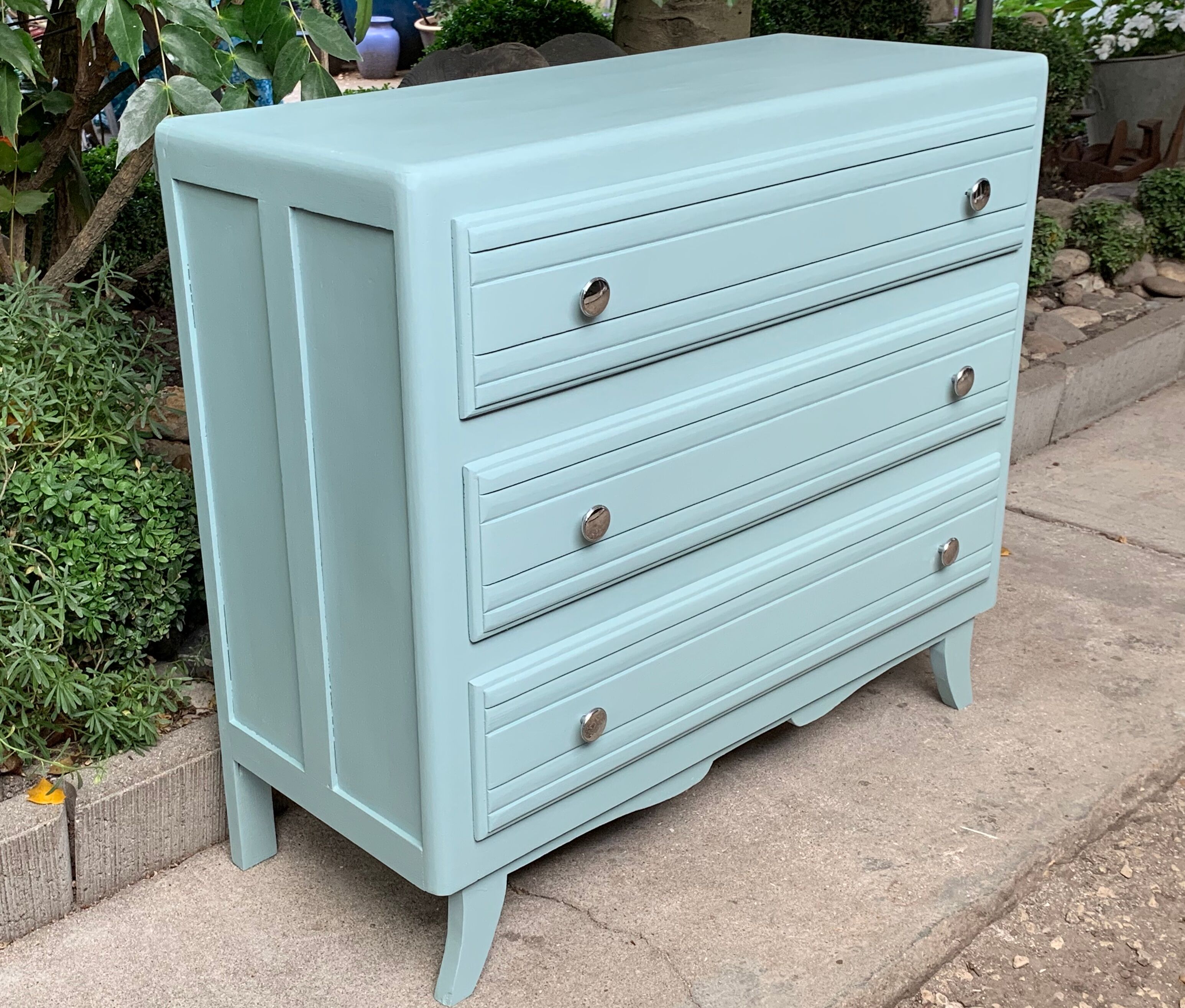 Commode Art déco bleu/vert grisé
