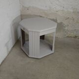 Art Deco side table repainted in "stormy" grey white